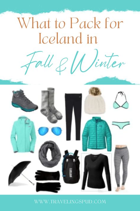 Iceland packing list fall and winter Iceland In November, What To Pack For Iceland, What To Wear In Iceland, Iceland Packing List, Iceland In Winter, Iceland Packing, Iceland Vacation, Iceland Winter, Iceland Travel Tips