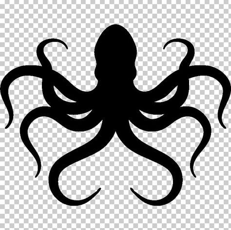 Octopus Silhouette, Common Octopus, Painting Techniques Art, Octopus Sticker, Artwork Black And White, Octopus Drawing, Animal Artwork, Creative Graphics, Fish Drawings