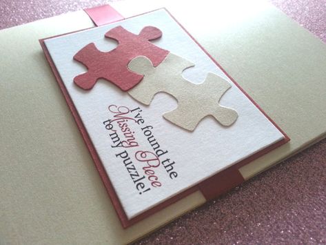 Connected Love Puzzle Wedding Invitation Suite by theinspirednote, $6.25 Puzzle Themed Wedding, Wedding Puzzle Pieces, Puzzle Wedding, Love Puzzle, Wedding Puzzle, Puzzle Crafts, Invitation Inspiration, Unique Wedding Invitations, Puzzle Piece