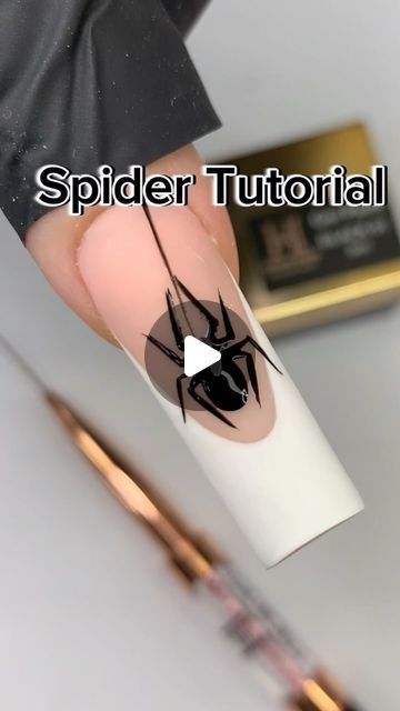 Spider Tutorial, Paint Leaves, Gel Paint, No See, Nail Supply, Nail Tutorials, Halloween Design, Nail Trends, Halloween Nails