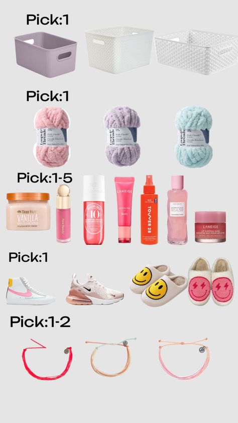 Pick your gift basket Pick Your Aesthetic, School Emergency Kit, Girly Birthday Party, Cute Gifts For Friends, Purse Essentials, Diy Halloween Costumes Easy, Hot Makeup, Birthday Gift Baskets, Casual Nails