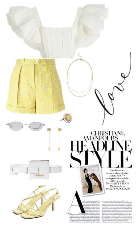 High End Summer Outfits, Polyvore Outfits Summer Classy, Rich Summer Outfits, Classy Summer Outfits Aesthetic, Aesthetic Yellow Outfits, Polyvore Outfits Classy, Polyvore Outfits Summer, Polyvore Aesthetic, Look Legging