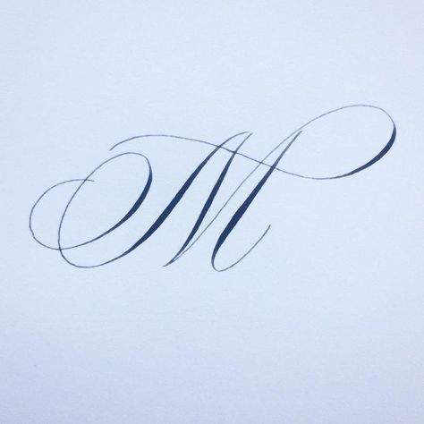 Calligraphy M, Calligraphy Flourishes, Calligraphy Copperplate, Letras Cool, Calligraphy Letters Alphabet, Flourish Calligraphy, M Tattoos, Enjoy The Weekend, Copperplate Calligraphy