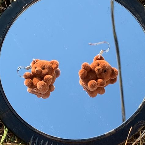 Fuzzy Earrings, Indie Accessories, Teddy Bear Earrings, Lesbian Earrings, Crazy Earrings, Weird Jewelry, Bear Earrings, Quirky Earrings, Indie Jewelry