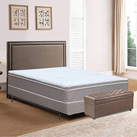 Spring Solution 10-Inch Medium Plush Eurotop Innerspring Mattress And 8" Wood Box Spring/Foundation Set with Frame  Queen Size Farmhouse Armchair, Comfortable Futon, Mattress Twin, Foundation Sets, Firm Pillows, Plush Mattress, Mattress Box Springs, Pillow Top Mattress, Upholstered Panels