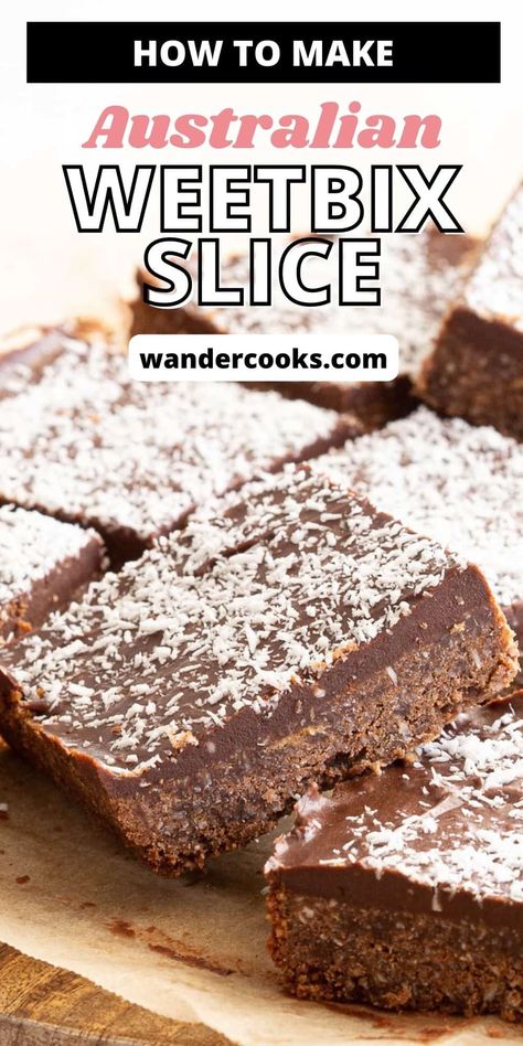 Use up those last few crumbles in the box, and make our super easy Chocolate Coconut Weetbix Slice. No stovetop required, just mix and bake! This classic Australian recipe is the perfect sweet treat - batchable, freezable and giftable. Weetabix Recipes, Chocolate Weetbix Slice, Chocolate Coconut Slice, Weetbix Slice, No Bake Slices, Coconut Slice, Chocolate Slice, Tray Bake Recipes, Australian Food