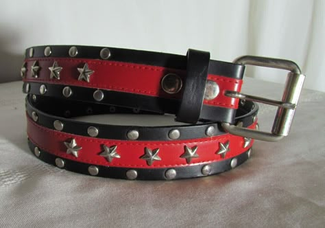 Vintage Hot Topic, Goth Belt, Scene Emo, Funky Jewelry, Star Studs, Black Star, Dream Clothes, Belt Size, Look Cool