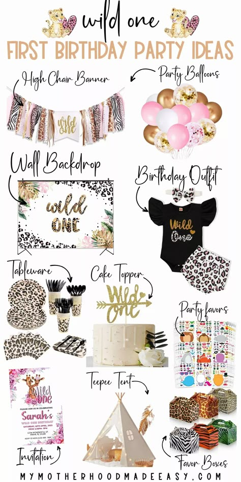 Wild One Birthday Ideas, One Birthday Ideas, 1st Birthday Themes Girl, Wild One First Birthday Party, 1 Year Birthday Party Ideas, Birthday Party Theme Ideas, First Birthday Party Ideas, Baby First Birthday Themes, Wild One First Birthday