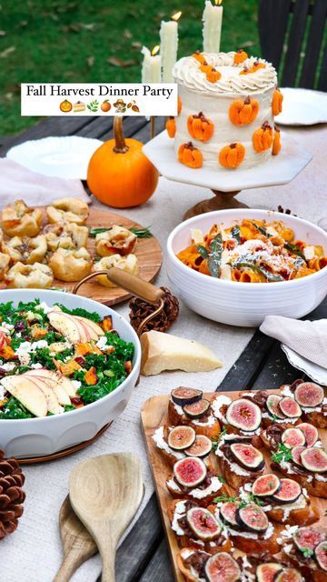 Fall Harvest Dinner, Lunch Board, Harvest Dinner Party, Themed Dinner Party, Ricotta Crostini, Harvest Dinner, Brie Puff Pastry, Holiday Appetizers Easy, Crispy Sweet Potato