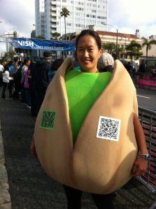 miss pistachio : : nut costume | and loving the page these ideas came from Peanut Costume, Wonderful Pistachios, Halloween 3, Creative Costumes, Pinterest Account, Brand Ambassador, Best Coffee, Pistachio, Holiday Cheer