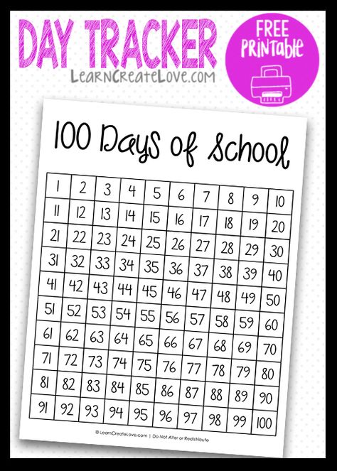 180 Days Of School Chart, 180 Days Of School Chart Free, 100 Days Of School Chart, Days Of School Tracker, 100 Days Of School Printables Free, Free 100 Days Of School Printables, 100 Chart Printable Free, 100 Days Of School Counting, 100 Days Of School Countdown