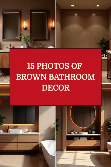 15 Photos of Brown Bathroom Decor Brown Vanity Bathroom Color Palettes, Tan Brown Bathroom Ideas, Bathroom With Brown Walls, Gray And Brown Bathroom Ideas, Brown Shower Tile Bathroom Ideas Color Palettes, Rust Bathroom Decor, Brown Paint Bathroom, Light Brown Bathroom Ideas, Brown Tile Bathroom Ideas Color Palettes