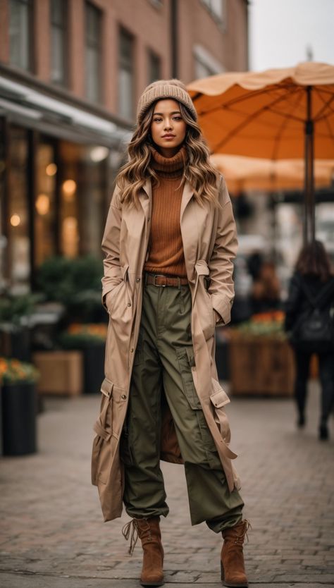 Cargo Pants Outfit Street Style Women, Cargo Pants Outfit Winter, Cargo Pants Outfit Street Style, Safari Outfit Women, Green Cargo Pants Outfit, Safari Outfit, Cargo Pants Outfit Women, Sporty Street Style, Winter Pants Outfit