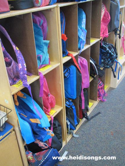 Backpacks in Cubbies Book Bag Storage Classroom, Cubby Storage Ideas Classroom, Classroom Backpack Storage Ideas, Classroom Backpack Storage, Classroom Cubby Ideas, Backpack Cubby, Backpack Storage Classroom, Bookbag Storage, Student Cubbies