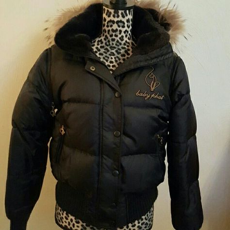 2000s Winter Jacket, 2000s Puffer Jacket, Y2k Winter Jacket, Y2k Puffer Jacket, Baby Phat Jacket, Cute Winter Fits, 2000s Clothing, 2000s Fashion Trends, 2000s Clothes