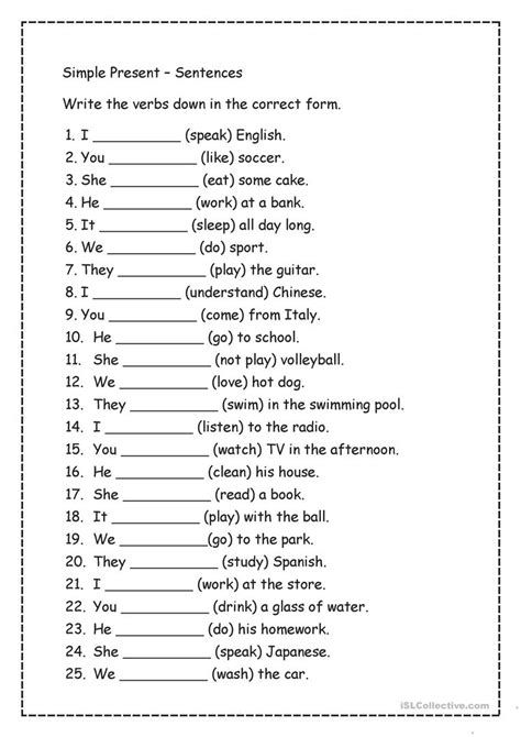 Present Simple Grammar - English ESL Worksheets For Present Tense Worksheets, Simple Present Tense Worksheets, Easy English Grammar, English Grammar Test, English Grammar Exercises, Simple Present Tense, Grammar For Kids, Simple Present, Grammar Exercises