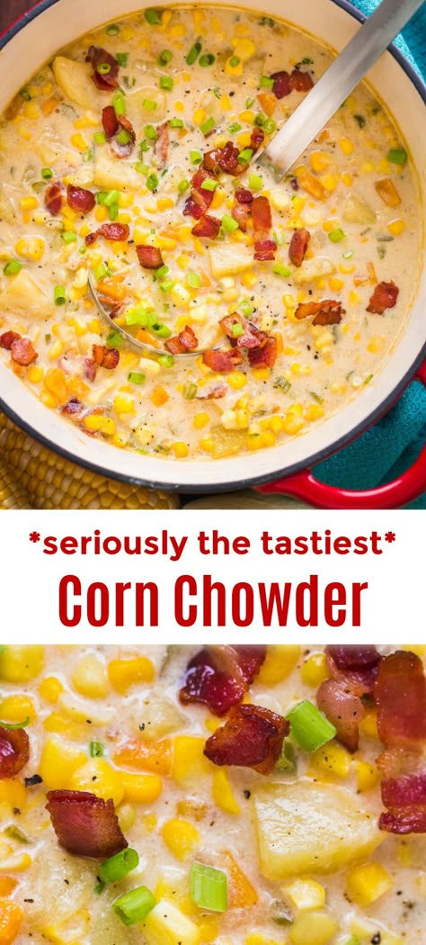 Creamy Corn Chowder Recipe, Fresh Corn Chowder, Best Corn Chowder Recipe, Creamy Corn Chowder, Recipe Soup, Corn Chowder Recipe, Chowder Soup, Chowder Recipe, Creamy Corn