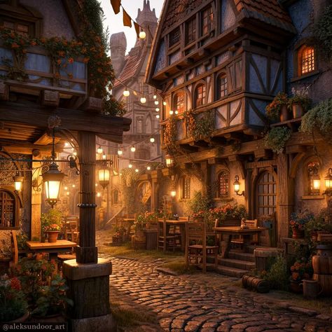 Fantasy Village, Fantasy Town, Fantasy House, Fantasy City, Fantasy Setting, Fantasy Places, Art Et Illustration, Fantasy Art Landscapes, Fantasy Aesthetic