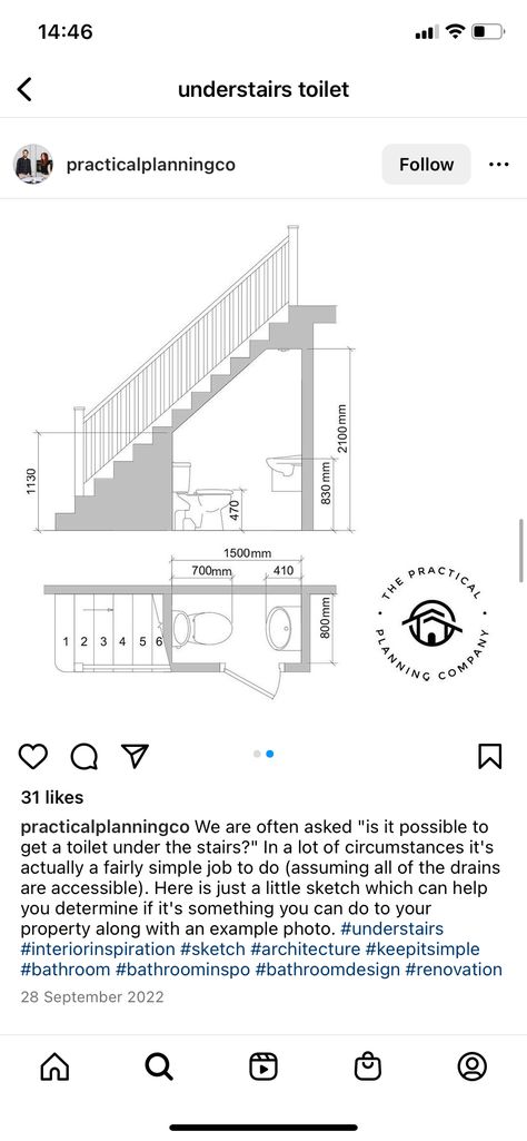 Toilet Under Staircase Design, Tiny Wet Room With Toilet Under Stairs, Toilet Below Staircase, Toilets Under The Stairs, Bathroom Under Stairs Plan, Toilet Under Eaves, Small Downstairs Toilet Ideas Under Stairs Tiny Bathrooms, Restroom Under Stairs, Under Stair Toilet Ideas