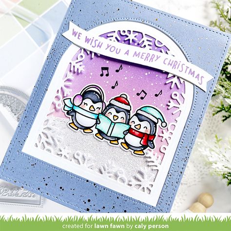 Santa Stamp, Lawn Fawn Blog, Forest Backdrops, Santa And His Reindeer, Lawn Fawn Cards, Copic Sketch Markers, Window Cards, Winter Bird, Sketch Markers