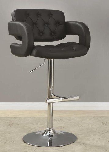 makeup chair  (preferably one that goes up and down as so can also be used for hair, and or short / tall models and artists ) Sleek Decor, Silver Cushions, Makeup Chair, Salon Suites, Designer Bar Stools, White Upholstery, Adjustable Bar Stools, Modern Contemporary Style, Metal Bar Stools