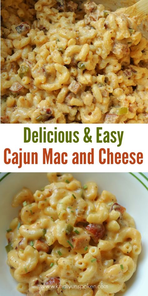 Satisfy your comfort food craving with my Delicious and Easy Cajun Mac and Cheese. This homemade mac and cheese features Cajun spices, smoked sausage, and a creamy pepper jack and cheddar cheese sauce the whole family will love! Homemade Mac And Cheese With Sausage, Cajun Mac And Cheese Recipe, Cajun Mac And Cheese, Mac N Cheese Crockpot, Spicy Mac And Cheese, Cajun Spices, Casseroles Chicken, Easy Cajun, Homemade Cheese Sauce