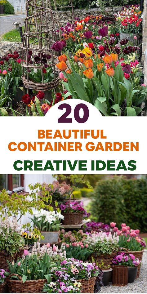 Create a gorgeous oasis right on your patio or balcony by setting up a lovely container garden. Combine different flowers, herbs, and veggies to craft a lively and efficient garden in small areas. Opt for containers of various shapes and sizes for visual appeal. Arrange them strategically to build a harmonious display. Think about incorporating trellises or vertical planters to make the most of the space. Garden Planting Ideas, Fall Vegetables To Plant, Lily Turf, Patio Container Gardening, Diy Container, Colorful Flowers Arrangements, Diy Container Gardening, Window Box Garden, Container Garden Design