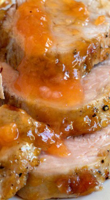 Peach Pork Tenderloin, Glazed Pork Tenderloin, Cooking Pork Tenderloin, Best Pork Recipe, Pork Dinners, Cooking Pork, Glazed Pork, Pork Loin Recipes, Pork Glaze