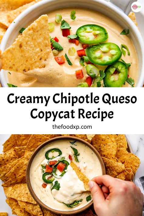 Chipotle Queso Recipe, Chipotle Queso, Chipotle Copycat Recipes, Spicy Queso, Pickled Jalapeno Peppers, Sauces Recipes, Homemade Dips, Queso Recipe, Life Right Now