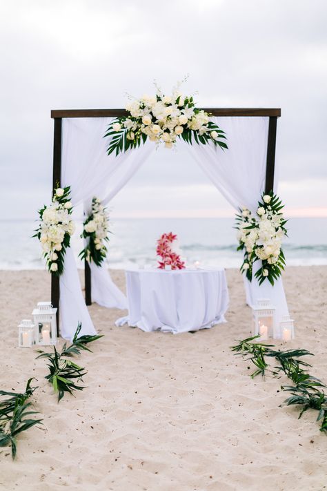 Beach Wedding Beach Wedding Ceremony Arch, White Gazebo, Wedding Gazebo, Beach Wedding Arch, Sunflower Wedding Decorations, Dominican Republic Wedding, Romantic Beach Wedding, Wedding Decorating, Punta Cana Wedding