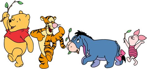 Winnie the Pooh, Piglet, Tigger and ... Piglet Tattoo, Disney Clip Art, Tigger And Eeyore, Tigger Eeyore, Winnie The Pooh Drawing, Tigger Disney, Baby Disney Characters, Winnie The Pooh Cartoon, Building A Snowman