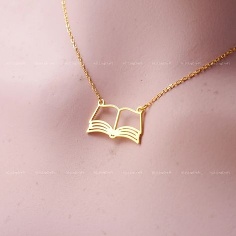 Book Necklace Open Book Necklace Book Lover Gift Bookworm - Etsy Australia Book Pendant, Book Necklace, Lovers Necklace, Gifts For Bookworms, Charm Pendant Necklace, Open Book, Rose Gold Necklace, Pretty Jewellery, Stainless Steel Necklace