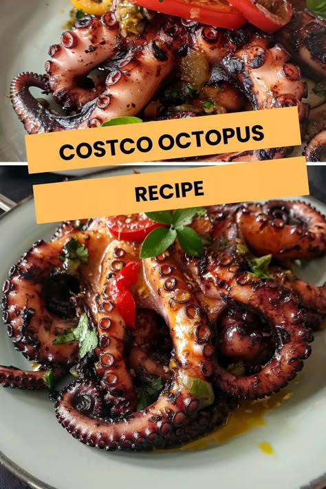 Costco Octopus Recipe – Hungarian Chef How To Cook Octopus, Octopus Recipe, Octopus Salad, Octopus Recipes, Squid Recipes, Seafood Recipe, Grilled Octopus, January 4, Calamari