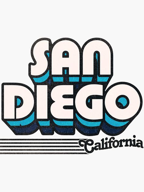 San Diego Logo Design, San Diego Stickers, Retro Beach Graphic Design, California Tshirts, California Graphic Design, Book Club Shirts, San Diego Poster, Beach Typography, Sand Shark