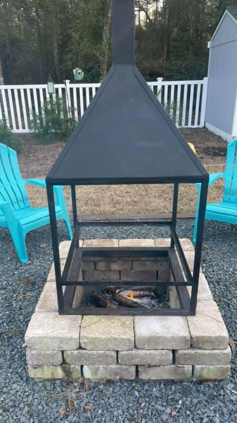 Fire Pit With Chimney Outdoor, Fire Pit With Chimney, Outdoor Seating Area With Chiminea, Outdoor Fire Chimney, Outdoor Patio Chimney Fireplace, Small Outdoor Chimney Fireplace, Metal Chiminea, Fire Pit Chimney, Diy Outdoor Fireplace