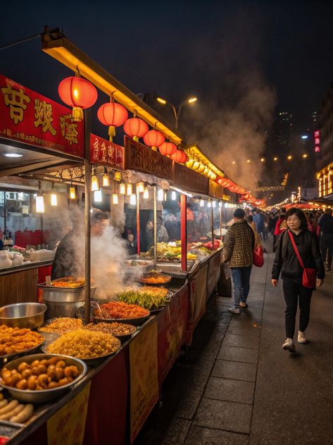 Experience the magic of Asia's night markets! 🌙 From sizzling street food to vibrant stalls under glowing red lanterns, these bustling hubs offer unforgettable flavors and sights. What’s your favorite street food experience in Asia?  Share your tasty adventures! . #travelasia #travel #travelphotography #travelgram #asia #wanderlust #travelblogger #travelblog #asiatravel Tokyo Street Food Market, Japanese Food Market, Japan Travel Aesthetic Food, Asian Food Market, Thailand Food Street, Travel Aesthetic Asia, Taiwanese Aesthetic, Street Market Aesthetic, Japanese Night Market