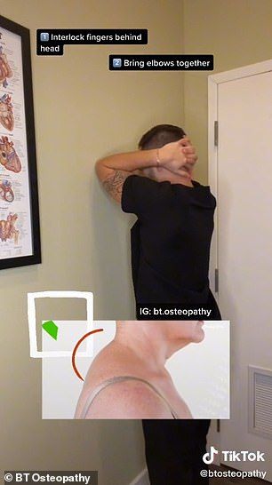 How get rid of a neck hump with this simple three-step exercise | Daily Mail Online Posture Correction Exercises, Neck And Shoulder Exercises, Neck Hump, Neck Exercises, Posture Exercises, Yoga Online, Step Workout, Back Pain Exercises, Stretching Exercises