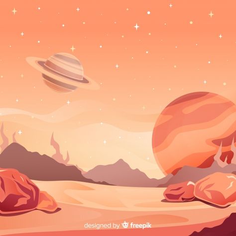 More than a million free vectors, PSD, photos and free icons. Exclusive freebies and all graphic resources that you need for your projects Mars Illustration, Mars Landscape, Mars Art, Poster Space, Art Spatial, Space Illustration, Game Illustration, Space Poster, Landscape Background