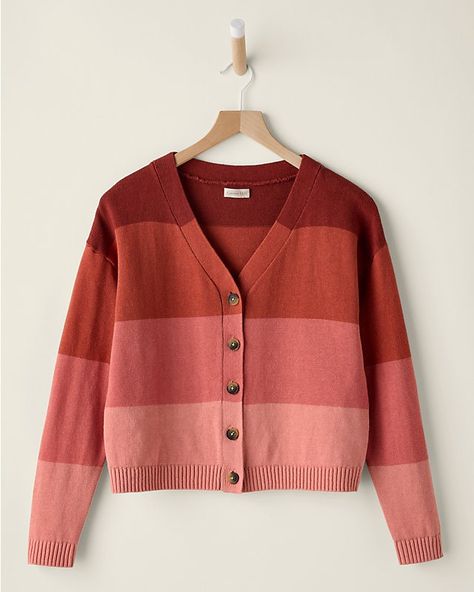 Linen & Organic-Cotton Color-Block Cardigan True Spring, Color Block Cardigan, Garnet Hill, Linen Shop, Spring Wardrobe, Fall Shoes, The Chic, Layering Pieces, Get The Look