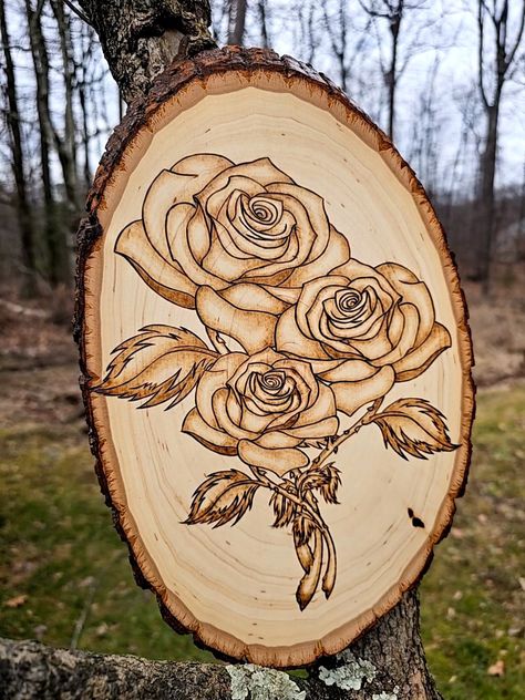 "Handmade wood burned basswood plaque with original Rose art 12\"x8\" includes wall hanger (Colors may vary from listing photos)" Heart Wood Crafts, Wood Burning Lighthouse, Wood Burning Art Ideas, Easy Wood Burning Ideas, Wood Burning Ideas For Beginners Simple, Wood Burning Ideas Patterns, Burning On Wood, Beginner Wood Burning Projects, Woodburning Crafts