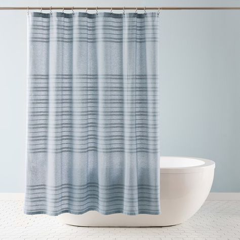 Town And Country Sophia Stripe Blue Shower Curtain, Color: Blue - JCPenney Bathroom Ambiance, Thick Curtains, Blue Shower Curtains, Striped Shower Curtains, Fabric Shower Curtain, Shower Curtain Rods, Shower Liner, Shower Curtain Hooks, Rich Fabric