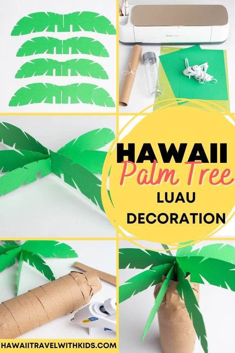 Diy Hawian Party Decorations, Hawaii Party Decorations Diy, Easy Diy Hawaiian Party Decorations, Hawaii Theme Decorations, Luau Party Diy Decorations, Hawaii Diy Crafts, Hawaiian Day Ideas For School, Cricut Party Decorations Centerpieces, Hawaiian Theme Party Decorations Diy