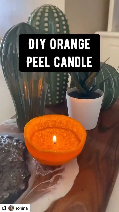 tweakindia on Instagram: We're blown away (no pun intended) by @rohina 's DIY orange peel candle. We're going to be posting all kinds of DIYs and crafts this… Diy Orange Candle, Orange Peel Candle, No Pun Intended, Orange Candle, Carrier Oil, Candle Light Dinner, Diy Crafts Room Decor, Homemade Candles, Diy Crafts To Do