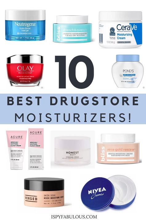 Best Drugstore Face Moisturizer, Glutathione Benefits, Best Drugstore Moisturizer, Moisturizer For Combination Skin, Drugstore Moisturizer, Acne Products, Skincare Moisturizer, Face Cream Best, Drugstore Skincare