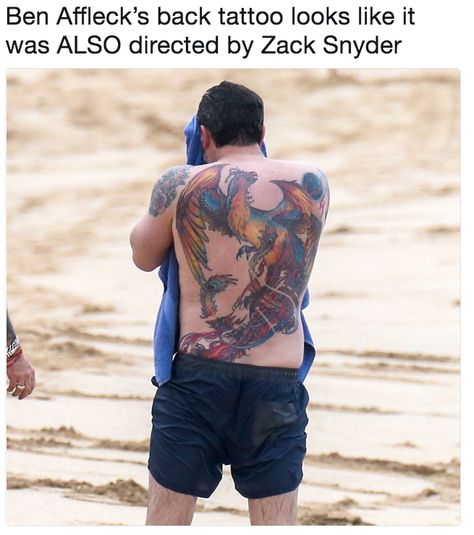 Ben Affleck Tattoo, Phoenix Back Tattoo, Dragon Tattoo Back Piece, Tattoo Prices, Justin Theroux, Laser Tattoo, Phoenix Tattoo, Matt Damon, Celebrity Tattoos