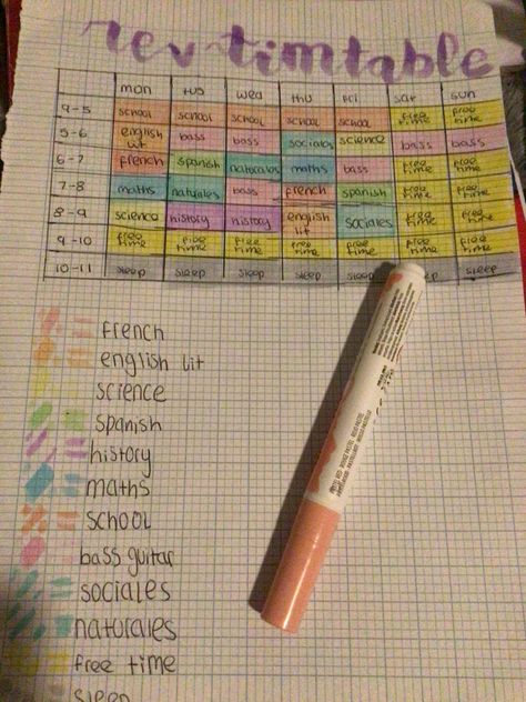 Diy School Timetable, Cute School Timetable Ideas, School Revision Timetable, Revision Timetable Template Aesthetic, Revision Timetable Ideas, Aesthetic Revision Timetable, Studying Timetable Ideas, Study Revision Timetable, Timetable Decoration Ideas