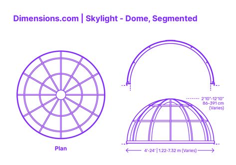 Dome Section Detail, Section Of Curved Building, Dome Model Making, Dome Skylight Ideas, Skylight Design Ideas, Glass Dome Architecture, Circular Building Architecture, Window Roof Design, Skylight Dome