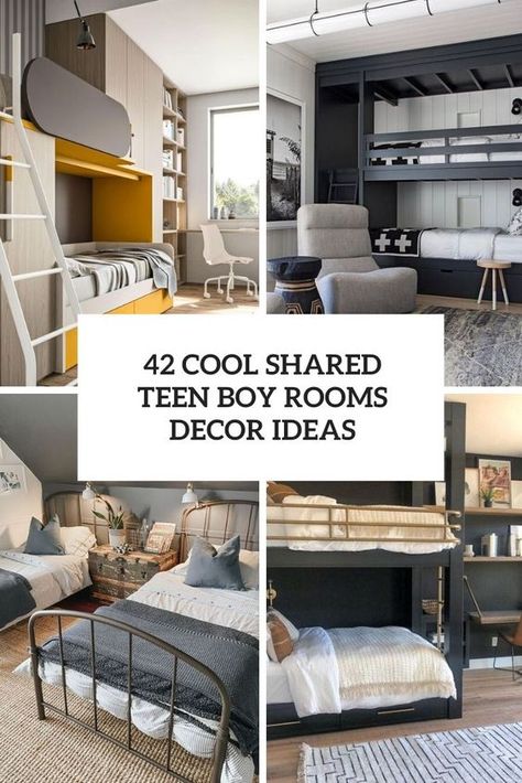 Boys Double Bedroom Ideas, Teen Boy Shared Room, Teenage Boys Shared Bedroom Ideas, Shared Teenage Boys Room, Teen Boy Shared Bedroom, Teen Boy Loft Bedroom Ideas, 2 Boys Room Ideas, Teen Boys Shared Bedroom Ideas, Shared Boys Room Different Ages