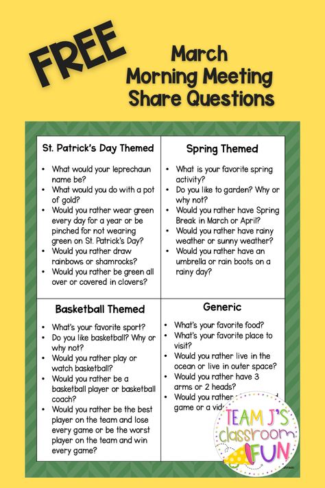 Basketball Tournament, Morning Meeting, Elementary School Teacher, Sunny Weather, Joke Of The Day, Classroom Fun, Would You Rather, Anchor Charts, 3rd Grade