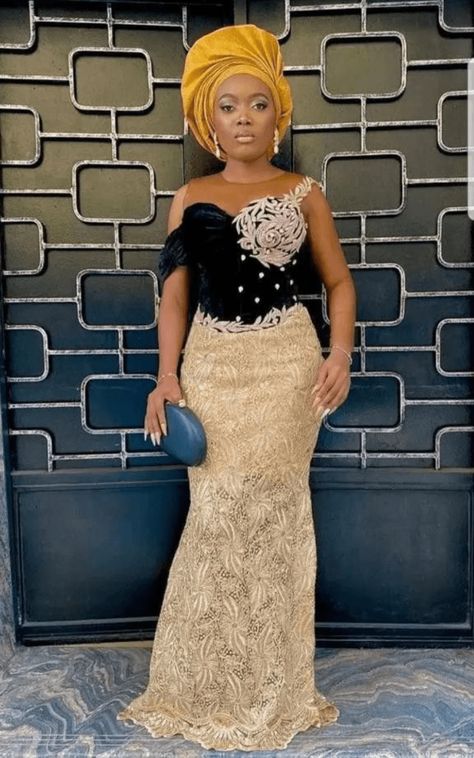 Latest Amazing Lace Styles For Classy Occasions. - Stylish Naija Trending Lace Styles For Ladies, African Lace Styles Gowns, Latest Lace Styles, Lace Styles For Wedding, Long Gown Styles, Bubu Gown, Aso Ebi Lace Styles, Lace Dress Classy, Lace Long Gown